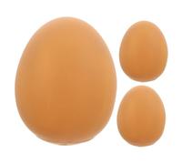 TOBBOMEY 3pcs Dog Toys Vinyl Egg-shaped Interactive Pet Toys Safe for Chewing Sound When Biting Or Squeezing Orange Colour for Playtime and Training