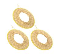TOBBOMEY 3pcs Full Brim Hard Hat Sun Visor Natural Straw Sunshade with Neck Protector for Outdoor Construction Work Breathable Cooling UV Protection Safety Helmet Accessory