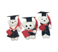 TOBBOMEY 3PCS Graduation Bear Plush Cute Cartoon Doctor Bears for Graduation Parties Kindergarten High School College Soft Comfortable Standing Sitting Skirt
