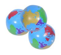 TOBBOMEY 3pcs Inflatable Globe Beach Balls PVC Summer Pool Educational Outdoor Play for Teamwork and Geography Learning