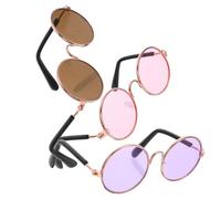 TOBBOMEY 3pcs Mini Doll Glasses Wire Eyeglasses for Dollhouse Miniatures Metal Plastic Frame Foldable Lightweight Accessories for Creative Craft Decoration and Holiday Party Props