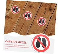 TOBBOMEY 3pcs No Step Here Warning Stickers Adhesive Safety Decals Bright Do Not Step Signs for Hazardous Areas Industrial Equipment Accident Prevention