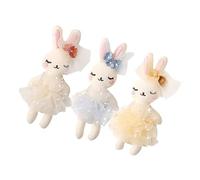 TOBBOMEY 3pcs Plush Rabbit Doll Soft Cartoon Rabbit Stuffed Animal for DIY Decoration for Clothes Headbands Hats and Scarves and Realistic Design Great present Option