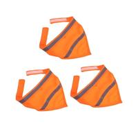 TOBBOMEY 3pcs Reflective Pet Triangle Bandanas with Tape Closure Breathable High Visibility Dog Scarves for Night Walking Safety Quick-dry Orange Large Outdoor Bibs for Puppies and Cats