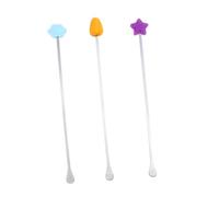 TOBBOMEY 3pcs Stirring Bars Long Cartoon Handles, Mixing Sticks for Infant Formula, Portable Baby Feeding Mixer Rods for Travel and Home Use