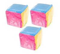 TOBBOMEY 3pcs with Clear Card Slots Fuzzy Educational Dice for Classroom Math Games Early Education Teaching Aid for Logical Thinking and Family Interaction
