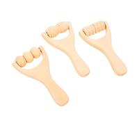 TOBBOMEY 3Pcs Wooden Body Muscle Massager Roller Handheld Manual Calf and Neck Massage Tool for Muscle Fatigue Relief Portable Lightweight Design