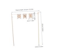 TOBBOMEY 3pcs Wooden One Cake Picks with Detailed Engraving First Birthday Cake Toppers for Anniversary Party Decorations for Family Celebrations
