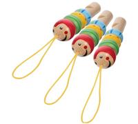 TOBBOMEY 3Pcs Wooden Whistle Portable Small Musical Instruments for Creative Educational Wood for Boys and Early Brain Development