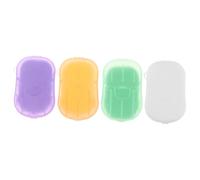TOBBOMEY 4 Boxes Portable Soap Sheets Travel Pack of Lavender Milk Lemon Scented Hand Washing Slices for Camping Hiking and Outdoor Activities Convenient Hygiene Color