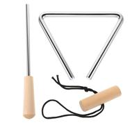 TOBBOMEY 4 Inch Orff Metal Triangle Instrument with Striker, Handheld Steel Percussion Triangle for Music Education, School Bands, and Adult Musicians
