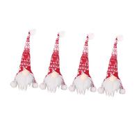 TOBBOMEY 4 Pcs Festive Wine Bottle Covers Christmas Hats Creative Adornments for Red Wine Bottles Holiday Table Decoration