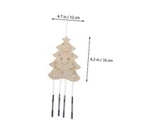 TOBBOMEY 4 Sets DIY Wooden Hanging Wind Chime Christmas Craft Decorations with Santa Reindeer Tree Snowman Designs Creative Xmas Wind Bells for Art Projects and Festive Home Decor