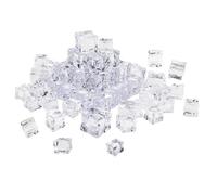 TOBBOMEY 40pcs Acrylic Simulation Ice Cubes Transparent Irregular Square Fake Crushed Rocks for Photo Props Home Bar Restaurant Decoration Clear Crystal Effect