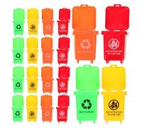 TOBBOMEY 40PCS Miniature Dollhouse Trash Cans for Pretend Play Plastic Model Garbage Bins for Playroom Organization Montessori Sorting Easy-clean Waste Bins for Storage and City Maintenance