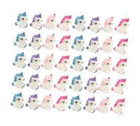 TOBBOMEY 40Pcs Miniature Unicorn Figurines Micro Statues for Garden Bonsai DIY Craft Decorations with Purple Blue Rose Pink Colors