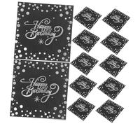 TOBBOMEY 40pcs Silver Foil Birthday Napkins Disposable Paper Serviettes for Party Decorations for Cocktail and Dinner Table Settings Enhance Your Event with Stylish Tableware