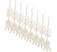TOBBOMEY 40pcs Wooden Dream Catcher Kit for Bedroom Wall Decor DIY Mini Decorative Craft Supplies with Unfinished Tassel Cutouts for Painting and Boho Style Hanging Decorations