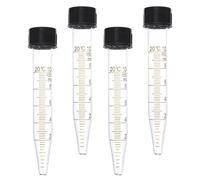 TOBBOMEY 4pcs 10ml Glass Tubes with Screw Caps Graduated Liquid Storage Test Tubes for Laboratory and Chemistry Use Sturdy Glass with Lids and Scientific Applications