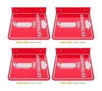 TOBBOMEY 4pcs 6"X6" Double-Sided Fire Extinguisher Projecting Sign with Down Arrow, Acrylic Fire Safety Sign Including Screws for Indoor and Outdoor Use in Homes, Offices, and Businesses