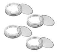 TOBBOMEY 4pcs 70mm Wide Mouth Sprouting Jar Lids Stainless Steel Mesh Screen 304 Material Canning Jar Tops for Bean Sprouts Growing Kit