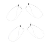 TOBBOMEY 4pcs Adjustable Elastic Trash Can Bands Multi-functional Heavy Duty Rubber Bungee Cords for Trash Bags and Beach Chairs Stretchable Bands with Circumference White
