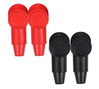 TOBBOMEY 4pcs Battery Terminal Covers PVC Insulated Protector Caps for Car Truck Motorcycle Rv Batteries Red Black Anti-short Circuit Sleeves for Positive Negative Terminals