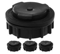TOBBOMEY 4pcs Black Plastic Drain Plugs with Sealing Rings for 660L Outdoor Garbage Bins, Waste Container Stopper Accessories for Leak Prevention, Universal Bin Drain Covers