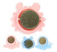 TOBBOMEY 4pcs Catnip for Kittens Rotating Toy Interactive Fun for Indoor Cats Includes Crab and Snail Teething Oral Health