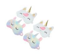 TOBBOMEY 4pcs Cute Unicorn Eye Masks for Teens Adults Super Soft Plush Sleeping Covers for Travel Nap and Sleepovers Fun Animal Design Sleep Mask