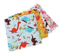 TOBBOMEY 4Pcs Dinosaur and Peach Pattern Pet Bandanas Lightweight Triangle Scarves Decorative Summer Accessories for Dogs and Cats Comfortable and Easy to Wear