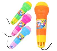 TOBBOMEY 4pcs Echo Microphone Lightweight Plastic Singing Mics for Birthday Party Educational Fun Stage Prop