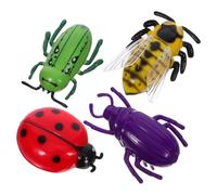 TOBBOMEY 4pcs Electric Walking Bug Toys, Interactive Mini Moving Insect Set with Realistic Simulation, Battery Operated Pet Cat Teaser and Boys and Girls’ Plaything for Indoor Random Style