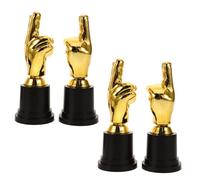 TOBBOMEY 4pcs Finger Gesture Trophy Awards for Sports Competitions School Events and Team Building Fit Soccer Basketball Football Prizes
