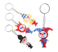TOBBOMEY 4pcs Funny Clown Keychains Set for Party Favors, Backpack Pendant Key Rings Unique Circus Clown Design, Purse Keychain Decorations for Women