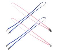 TOBBOMEY 4Pcs Gloves Clips with Adjustable Mitten Holder String, Winter Glove Lanyard Neck Strap for, Anti-Lost Rope for ’S Mittens in Pink and Blue