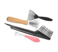 TOBBOMEY 4pcs Hair Brush Cleaner Rake Tool for Efficiently Removing Hair from Combs and Brushes Multi-functional Comb Cleaner for Home Use Easy to Use
