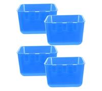 TOBBOMEY 4pcs Hanging Chicken Coop Feeder Bowls Thickened Water Food Dishes for Birds Rabbits Small Pets Blue Cage Feeders with Ample Capacity and Easy Installation