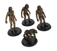 TOBBOMEY 4pcs Human Evolution Models Plastic Cognitive Teaching Tools Primitive Man Figures for Learning and Table Decor