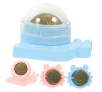 TOBBOMEY 4pcs Interactive Catnip for Cats Rotatable Teething Toys Crab and Snail Shapes Fun Household Pet Toys for Daily Use and Teeth Cleaning