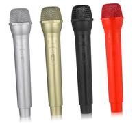 TOBBOMEY 4pcs Karaoke Microphone for Boys and Girls Fake Microphone Props Plastic Simulation Toys Boys and Girls Echo for Performance