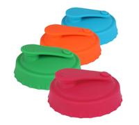 TOBBOMEY 4pcs Leakproof Silicone Can Covers with Airtight Seal Portable Soda Can Saver Lids for Beer Soft Drink Freshness Preservation Fit