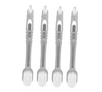 TOBBOMEY 4pcs Long Handle Bird Cage Cleaner with Dual Brush Heads for Parrots and Small Animals Versatile Debris Removal Tool Compatible with Various Bird Cages Blue Pet Coop Accessory