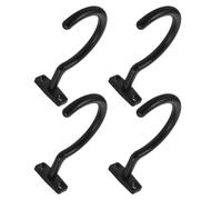 TOBBOMEY 4pcs Metal Billiard Cue Holder Black Pool Table Stick Rack with Sturdy Support for Standard Cue Wall-mountable Snooker Rod Organizer and Play Area