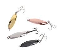 TOBBOMEY 4Pcs Metal Fishing Spoon Lures Portable Trout Bait with Vivid Colors for Freshwater Anglers Practical Fishing Lures