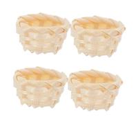 TOBBOMEY 4pcs Miniature Bamboo Baskets for DIY Crafts Hand Woven Decoration for Dollhouses Lightweight Design for Garden Decor and Photography Props Unique Mini Picnic Baskets
