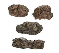 TOBBOMEY 4pcs Miniature Simulation Stones for Micro Landscape Garden Decor Sand Table Ornaments for DIY Fairy Gardens Realistic Mini Stone Adornments Suitable for Decorative Gardening