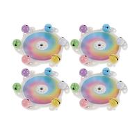 TOBBOMEY 4Pcs Parrot Chewing for Budgies and Cockatiels Interactive Spinning Plastic Bird Plaything with Bells Parakeet Rotating Wheel Enrichment for Cage Training and Entertainment