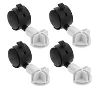 TOBBOMEY 4pcs Pet Cage Casters Swivel Wheels Replacement for Cat Dog Crates Furniture White Locks and Black Rollers Suitable for Pet Enclosures and Kennels