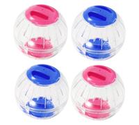 TOBBOMEY 4pcs Pet Running Ball for Hamster Exercise Wheel Silent Rolling Ball Toy for Small Animals Mouse Guinea Pig Activity Wheel